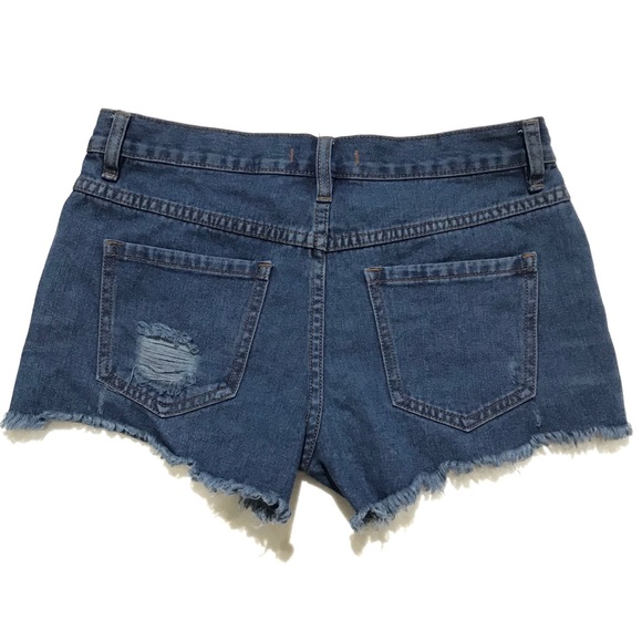 FP Runaway Cutoff Denim Shorts Brightest Blue 3” - Picture 3 of 8